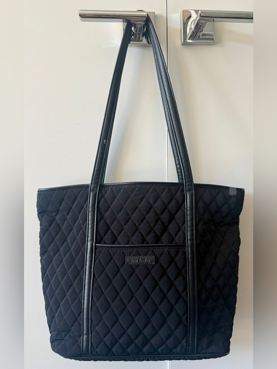 Vera Bradley Handbags - Vera Bradley Black Quilted Tote Bag. GUC